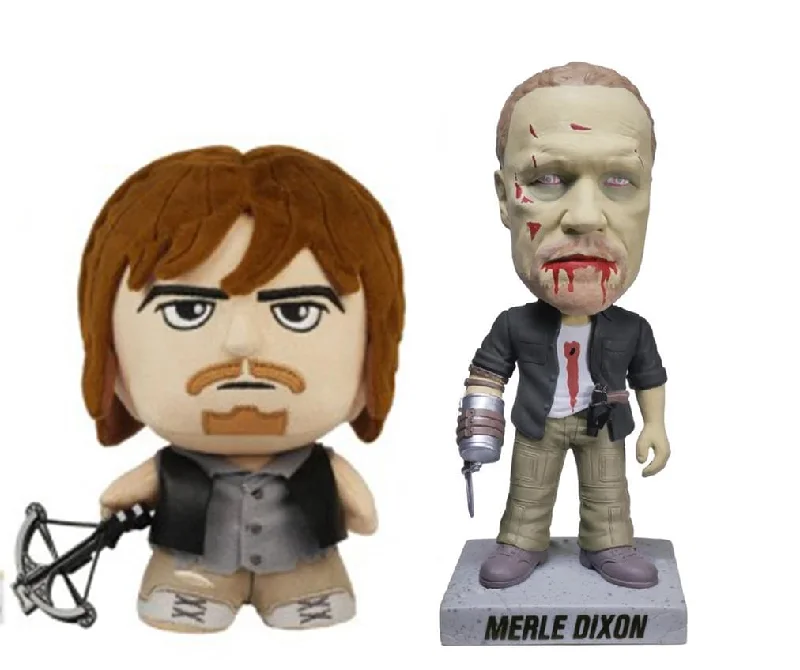 The Walking Dead Daryl Dixon Fabrikations Plush & Zombie Merle Wacky Wobbler Set