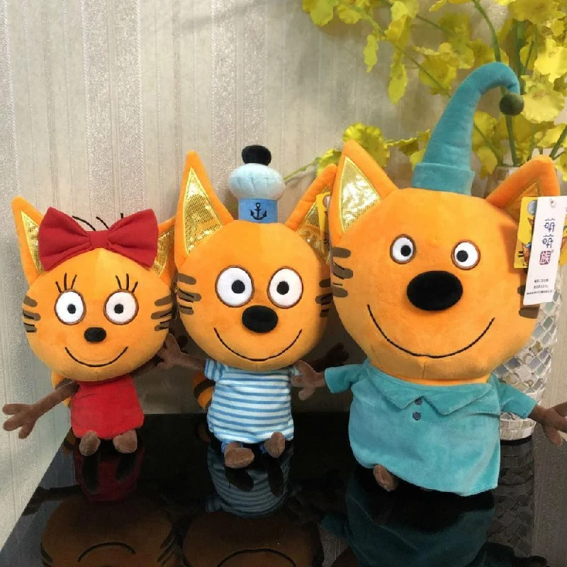 12.9" High Quality Russian Three Happy e Cat Plush Doll Toy