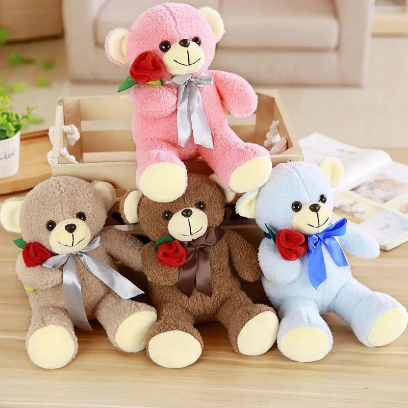 10'' Aixini Cute Small Rose Bear Plushies