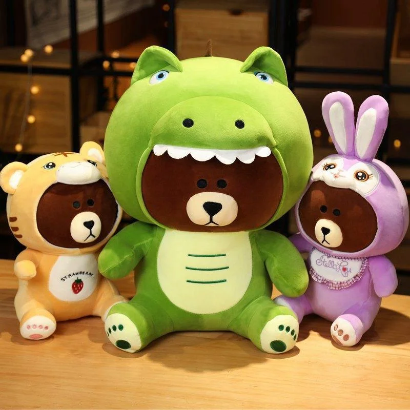 Cute Bear Transform Animals Plush Toy