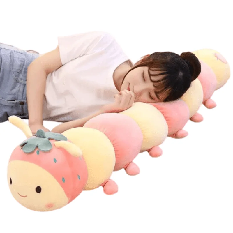 Cute Fruit Caterpillar Children's Long Plush Toy Pillow