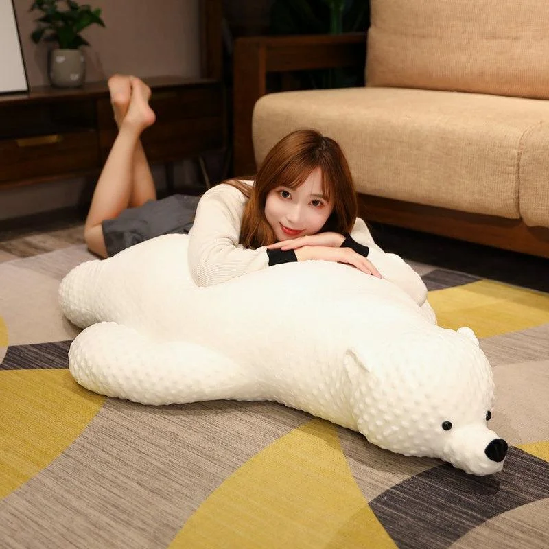 Cute Giant Lying Polar Bear Plushie