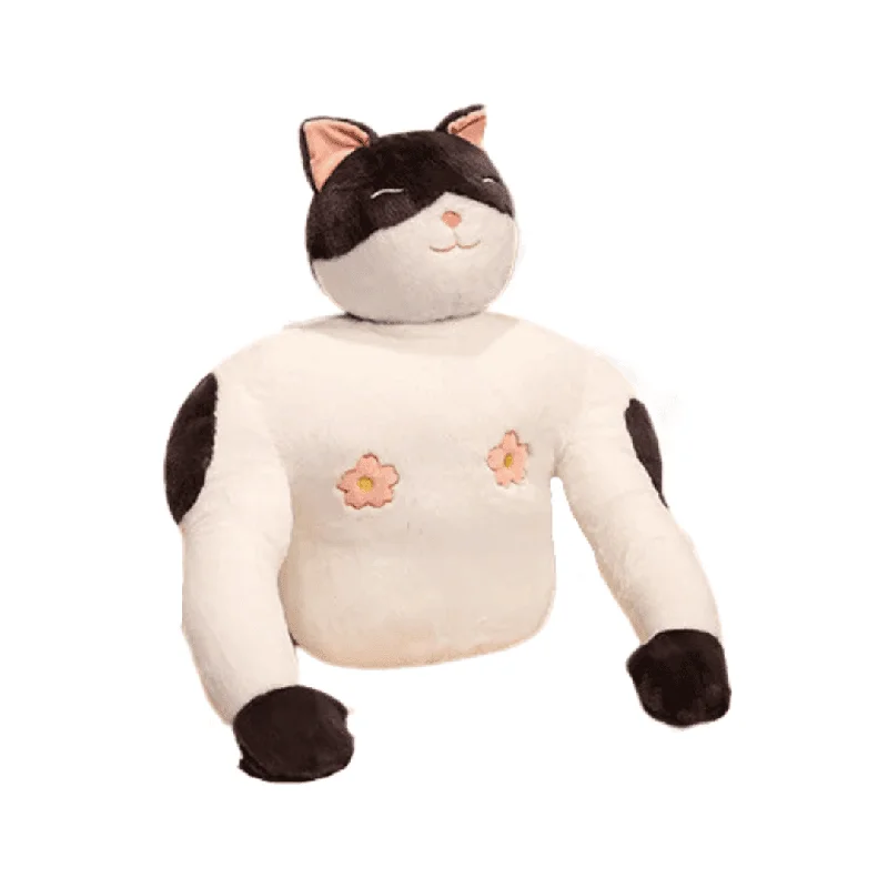 Funny Muscle Cat Plush Pillow