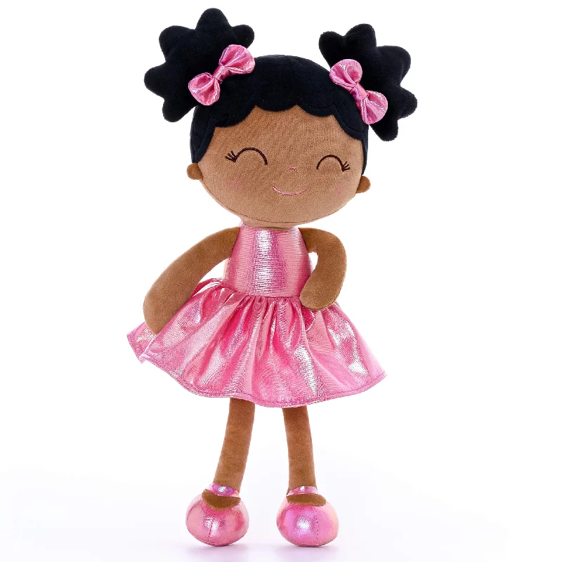 Gloveleya 12-inch Personalized Plush Dolls Curly Haired Iridescent Girls - Tanned Rose