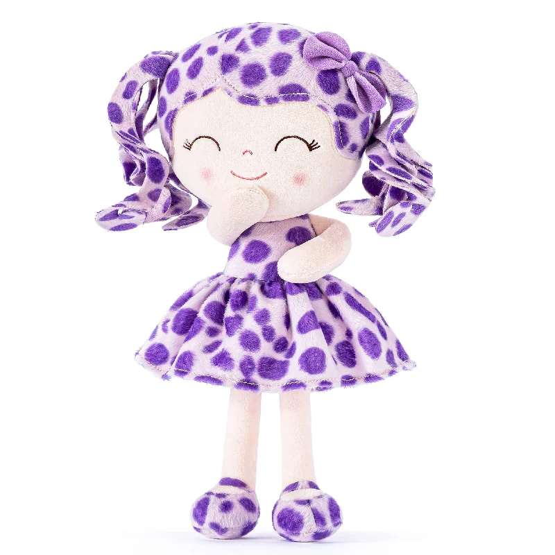 Gloveleya 12-inch Personalized Plush Jungle Animal Spots Purple