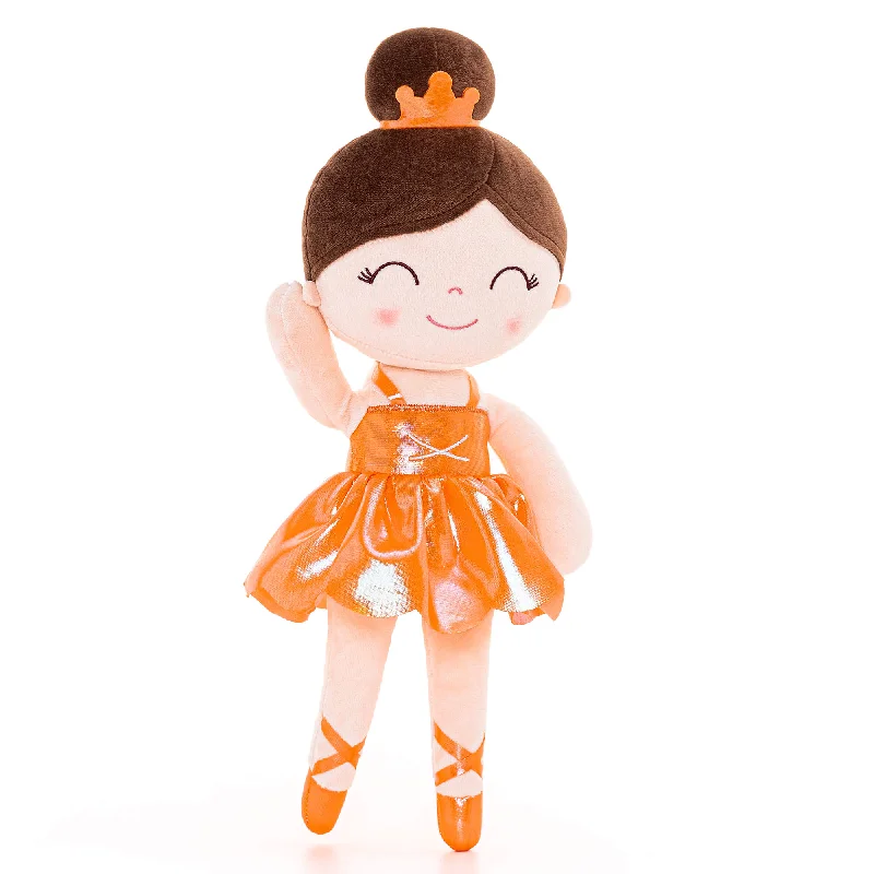 Gloveleya 13-inch Personalized Plush Dolls Iridescent Glitter Ballerina Series Orange Ballet Dream