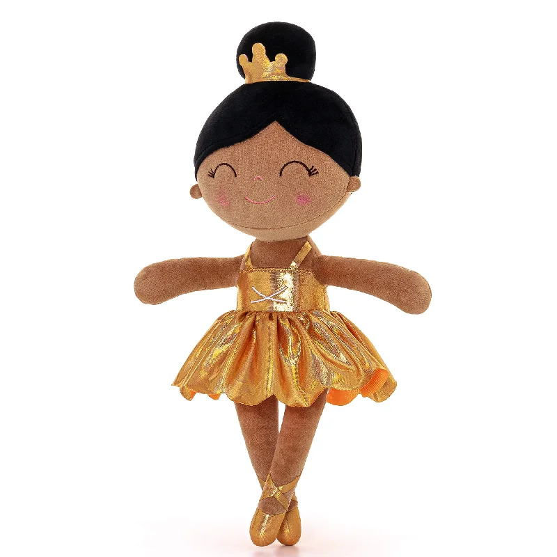 Gloveleya 13-inch Personalized Plush Dolls Iridescent Glitter Ballerina Series Tanned Gold Ballet Dream