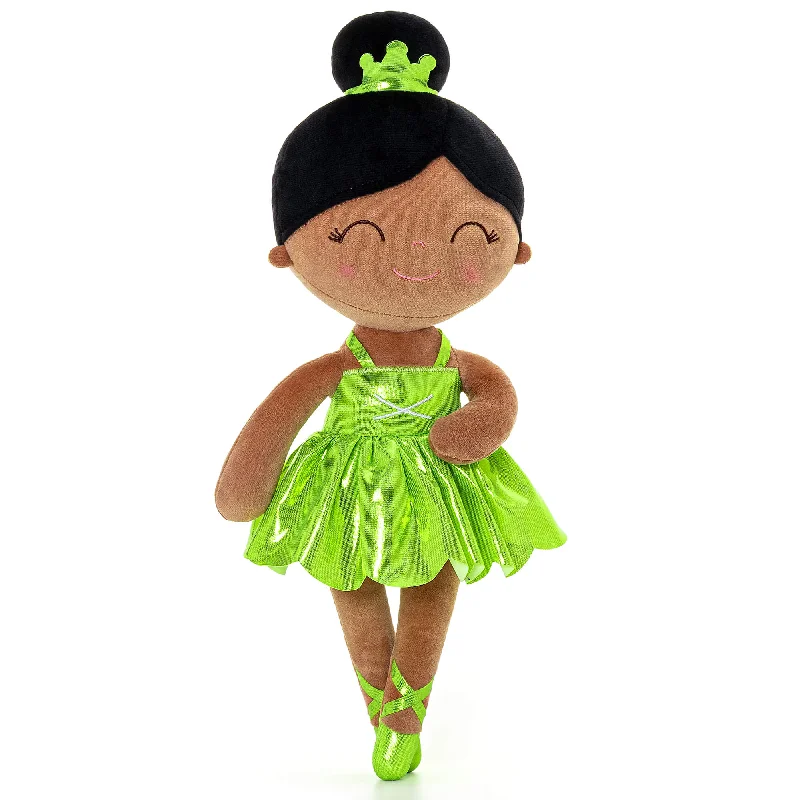 Gloveleya 13-inch Personalized Plush Dolls Iridescent Glitter Ballerina Series Tanned Green Ballet Dream