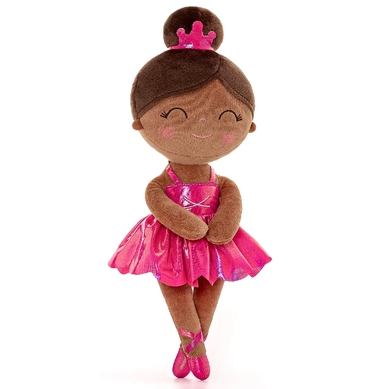 Gloveleya 13-inch Personalized Plush Dolls Iridescent Glitter Ballerina Series Tanned Rose Ballet Dream