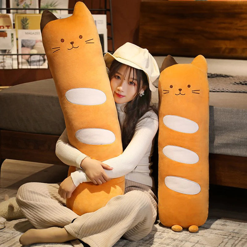 Kawaii Long Baguette Cat Bread Plushie