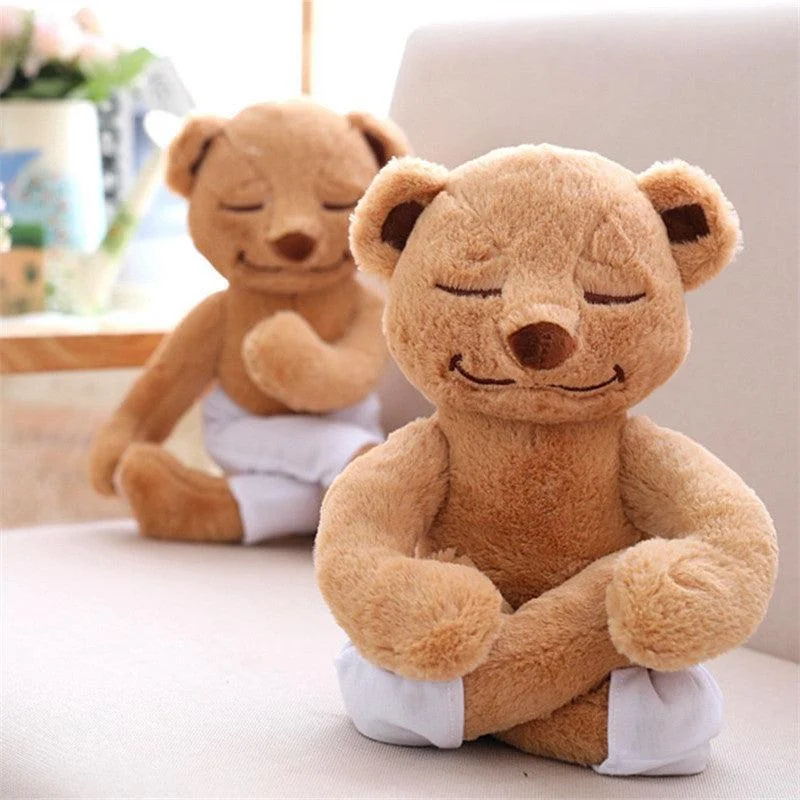 Meditating Yoga Bear Plush Toy Stuffed Animal