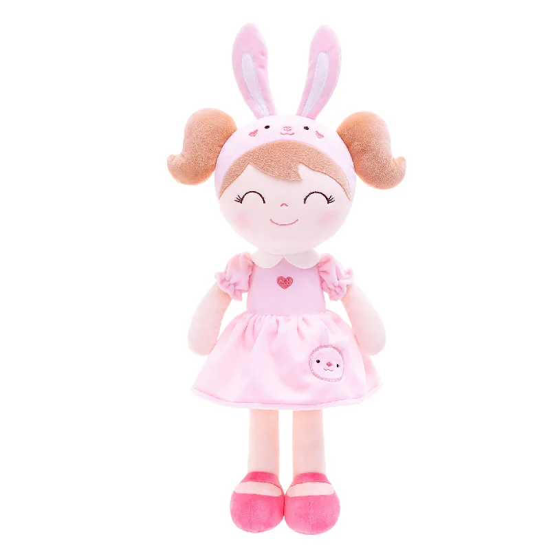 Gloveleya 12-inch Personalized Plush Dolls Animal Costume Dolls Pink Bunny