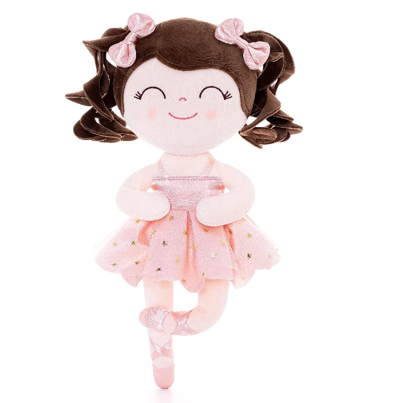 Gloveleya 14-inch Personalized Plush Dolls Curly Ballerina Series Champagne Pink Ballet Dream