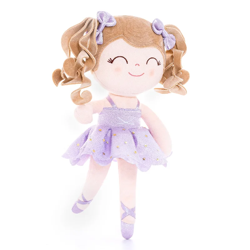 Gloveleya 14-inch Personalized Plush Dolls Curly Ballerina Series Purple Ballet Dream