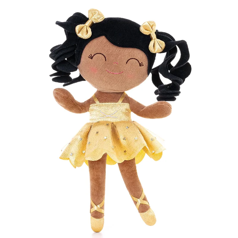 Gloveleya 14-inch Personalized Plush Dolls Curly Ballerina Series Tanned Gold Ballet Dream