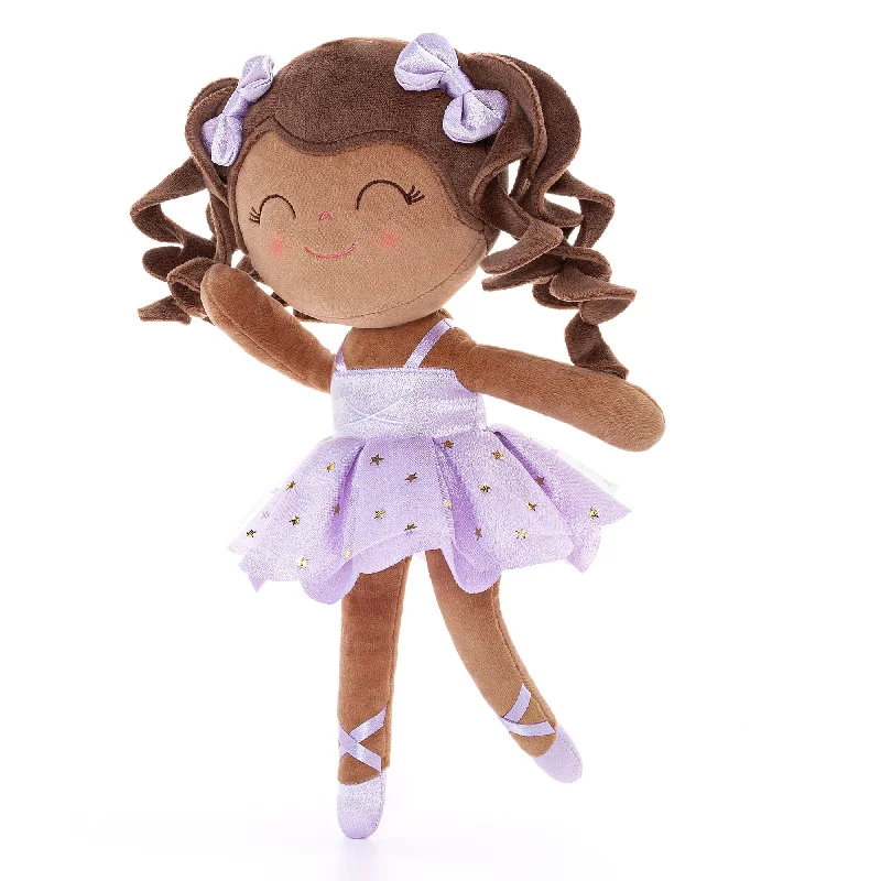 Gloveleya 14-inch Personalized Plush Dolls Curly Ballerina Series Tanned Purple Ballet Dream