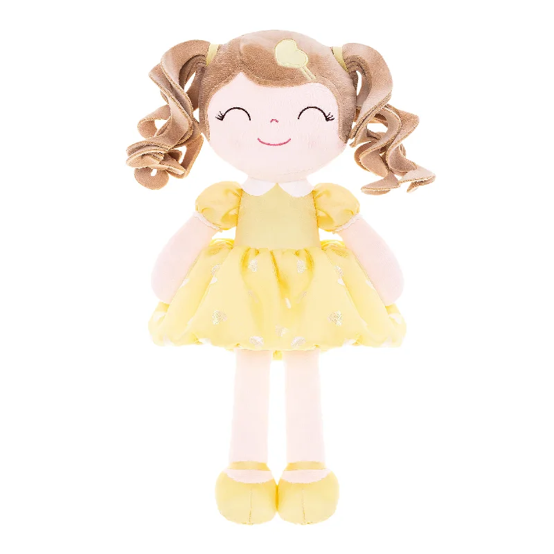 Gloveleya 16-inch Personalized Plush Dolls Curly Love Heart Princess Dolls - Yellow