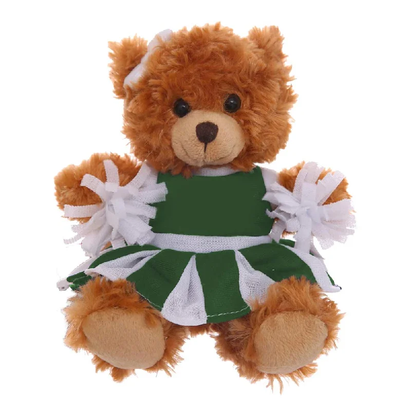 Plushland Mocha Cheer Bear 6 Inches, Stuffed Animal Personalized Gift - Custom Text on Outfit