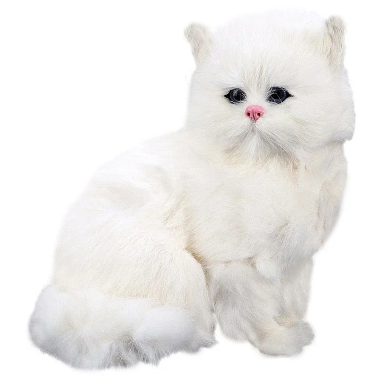 Realistic Cute Stuffed Plush White Persian Cats Toys