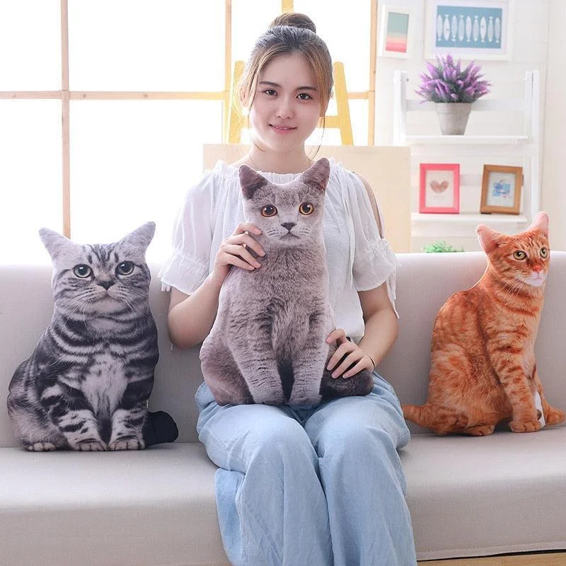 Realistic Simulation Cat Plush Pillows