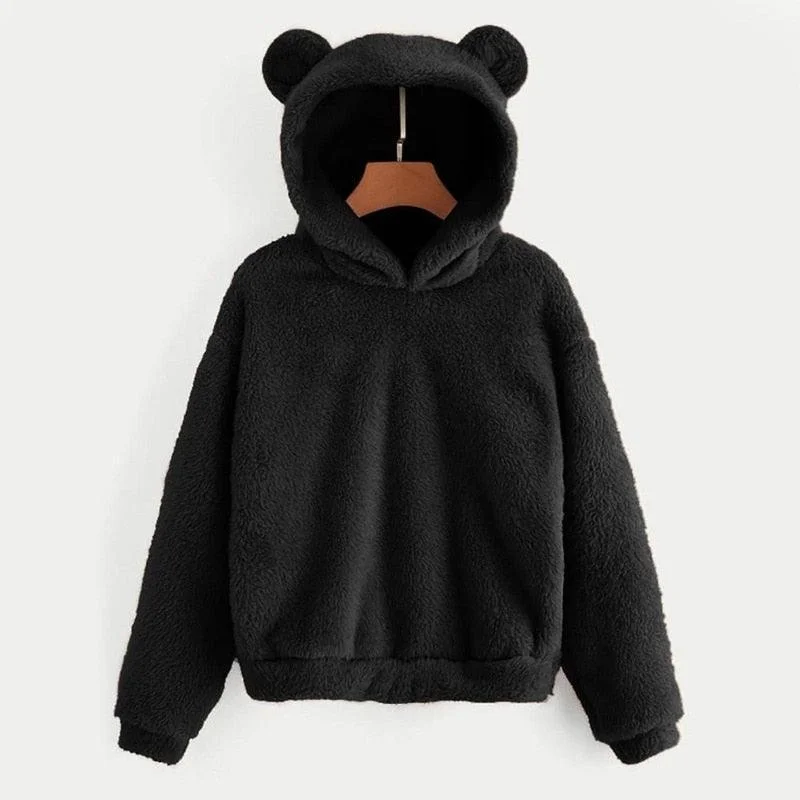 S-5XL Oversized  With Ears Pink Kawaii Harajuku Bear Plush Hoodies