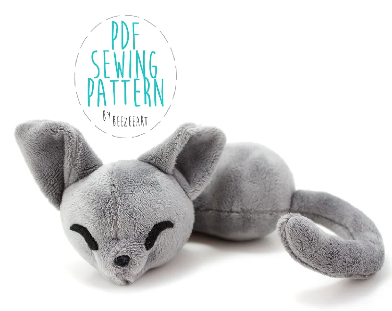 Sleeping Cat Stuffed Animal Sewing Pattern, PDF Plush Pattern, Digital Download