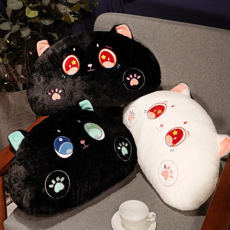 Kawaii White Black Dumpling Cat Plushies Pillow