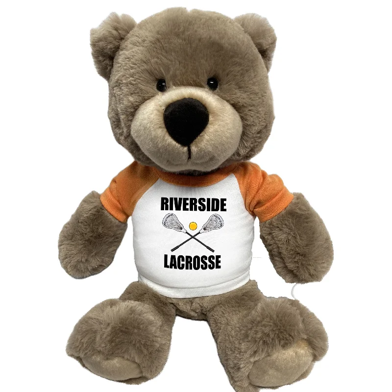 Lacrosse Teddy Bear - Personalized 14" Taupe Bear