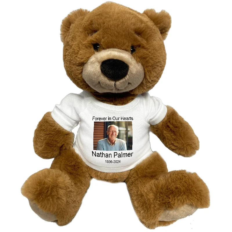 Personalized Photo Memorial Teddy Bear - 14 Inch Ginger Bear