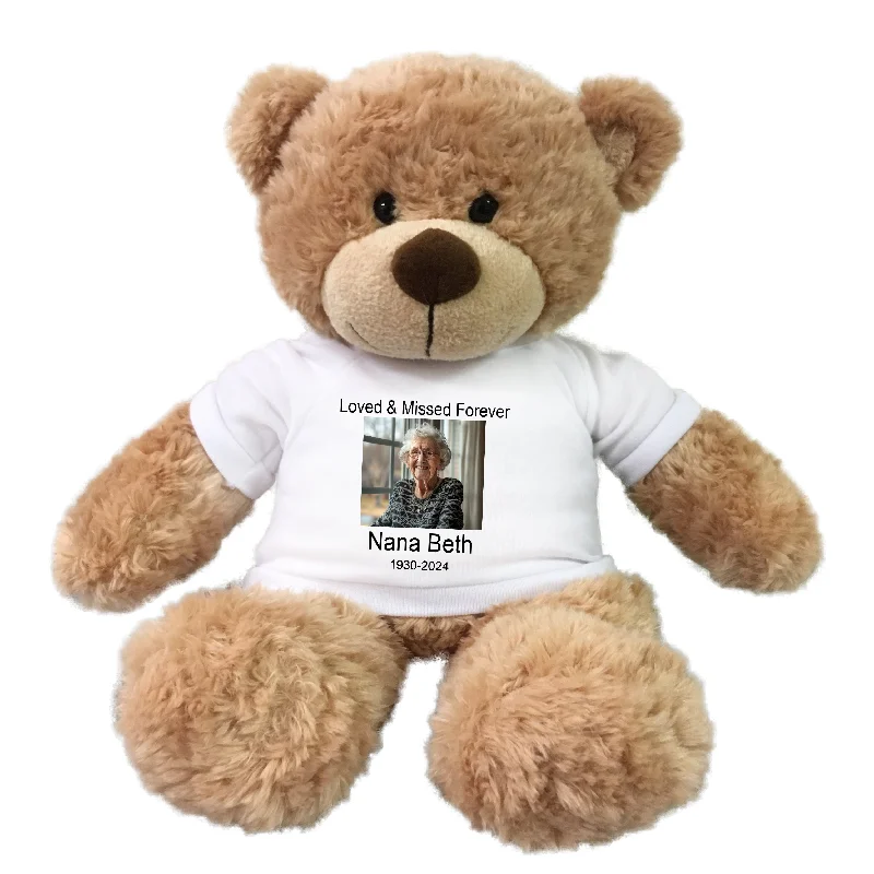 Personalized Photo Memorial Teddy Bear - 14 Inch Bonny Bear