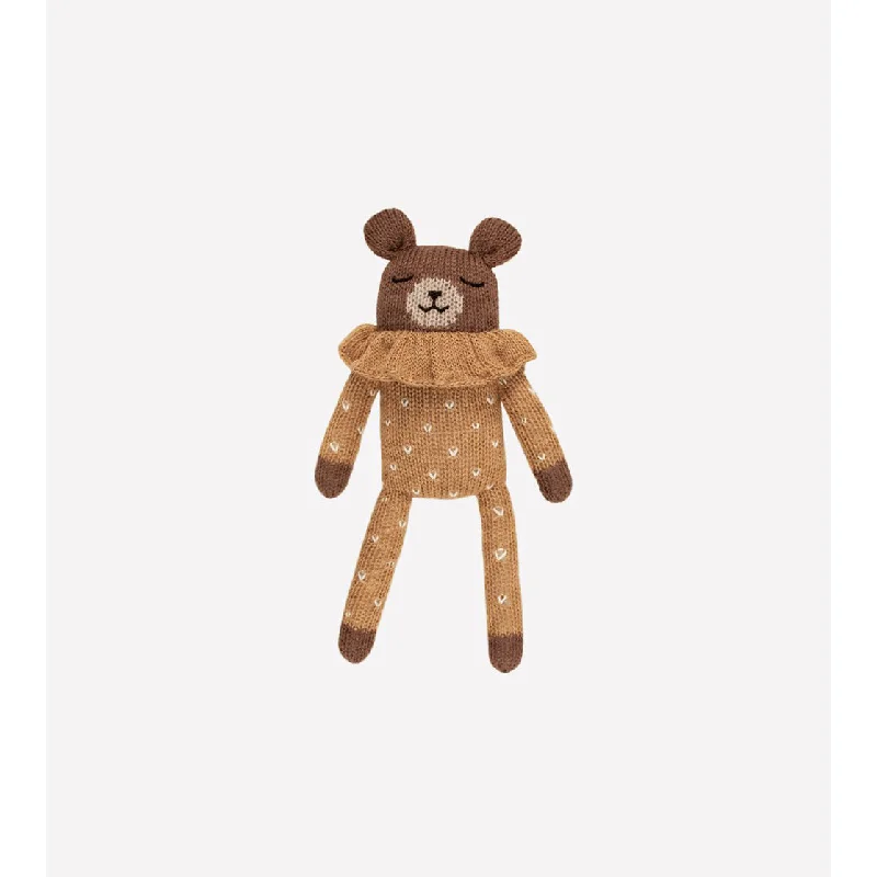 Main Sauvage Teddy, Ochre Dots Pyjamas 22cm