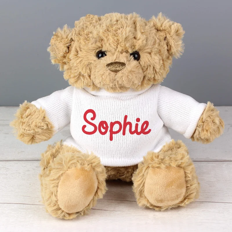 Personalised Red Name Only Teddy Bear