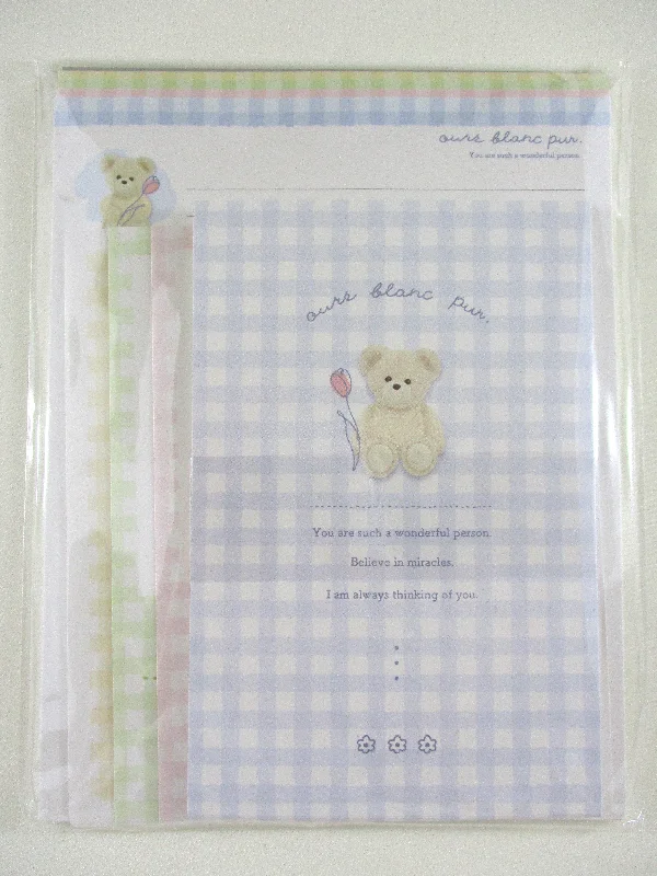 Cute Kawaii Kamio Teddy Bear Letter Set Pack - Stationery Writing Paper Envelope Penpal Stationary Journal Gift