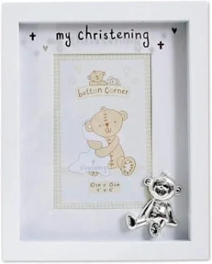 My Christening Photo Album with Embossed Teddy Bear Detail