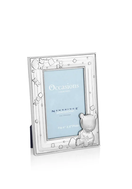 Newbridge Teddy Bear Baby Frame 4x6, Silver