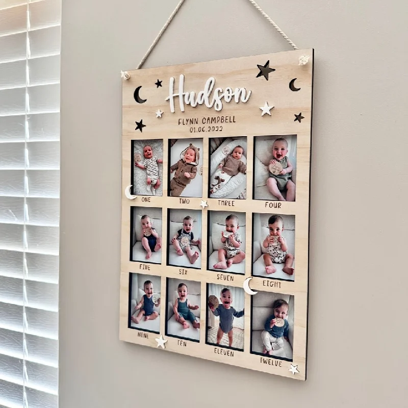 One year milestones photo frame