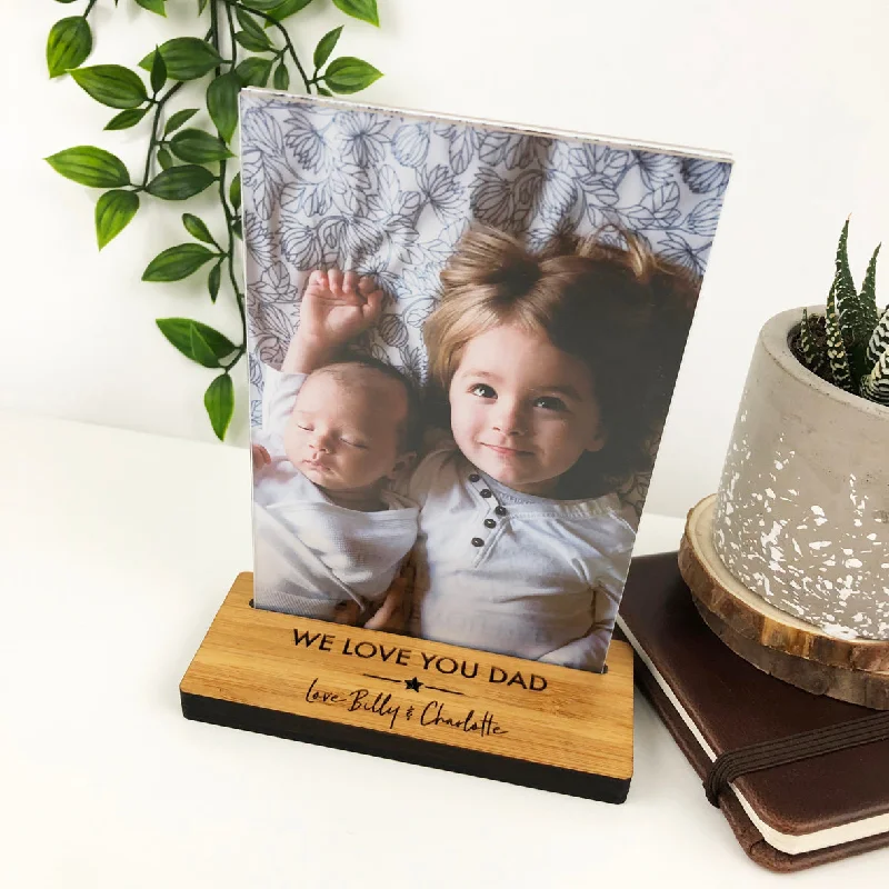 Personalised Star Bamboo Photo Stand