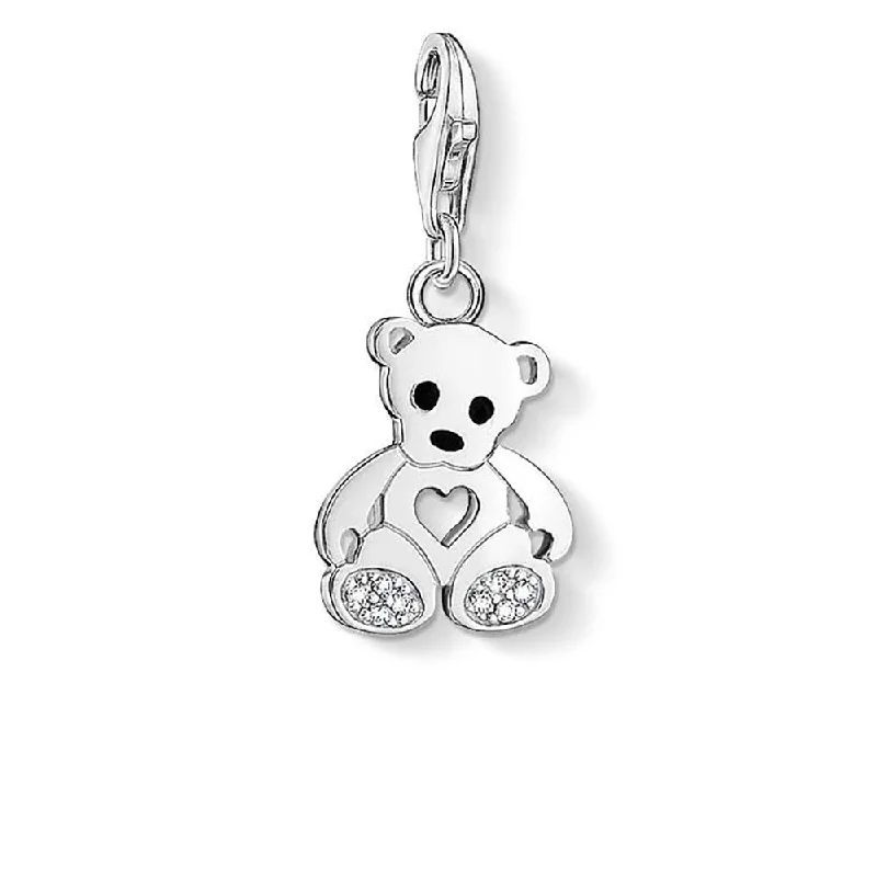 Sterling Silver Thomas Sabo Charm Club Teddy Bear Zirconia