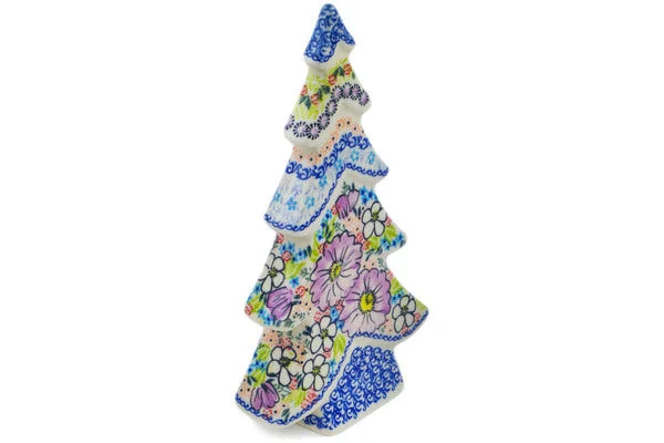 12" Christmas Tree Figurine - Picking Flowers