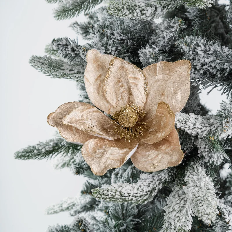 Golden Magnolia Christmas Tree Pick