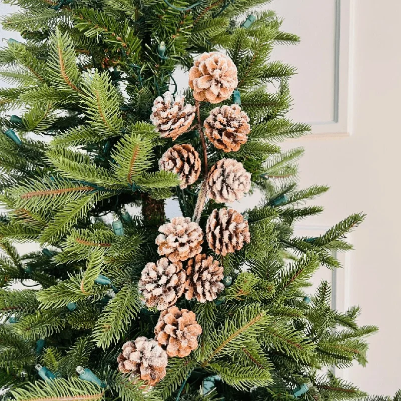 Flocked Pinecones Christmas Tree Pick