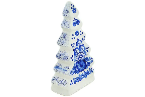 9" Christmas Tree Figurine - Retro Cobalt