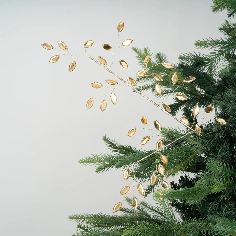 Amber & Gold Christmas Tree Pick - Set of 4