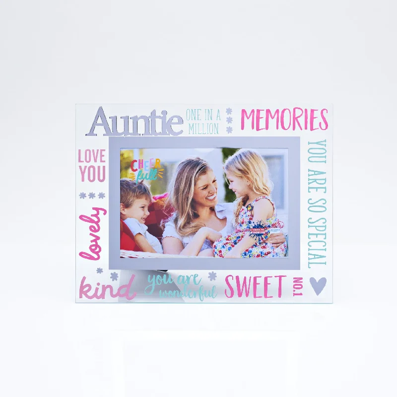 Auntie Photo Frame Freestanding Cheerfull Glass 6" X 4" Photo Frame