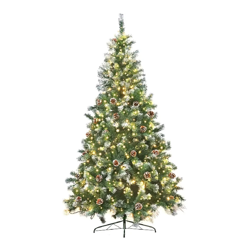 4ft 1.2m 350 Tips Pre Lit Christmas Tree Decor with Pine Cones Xmas Decorations