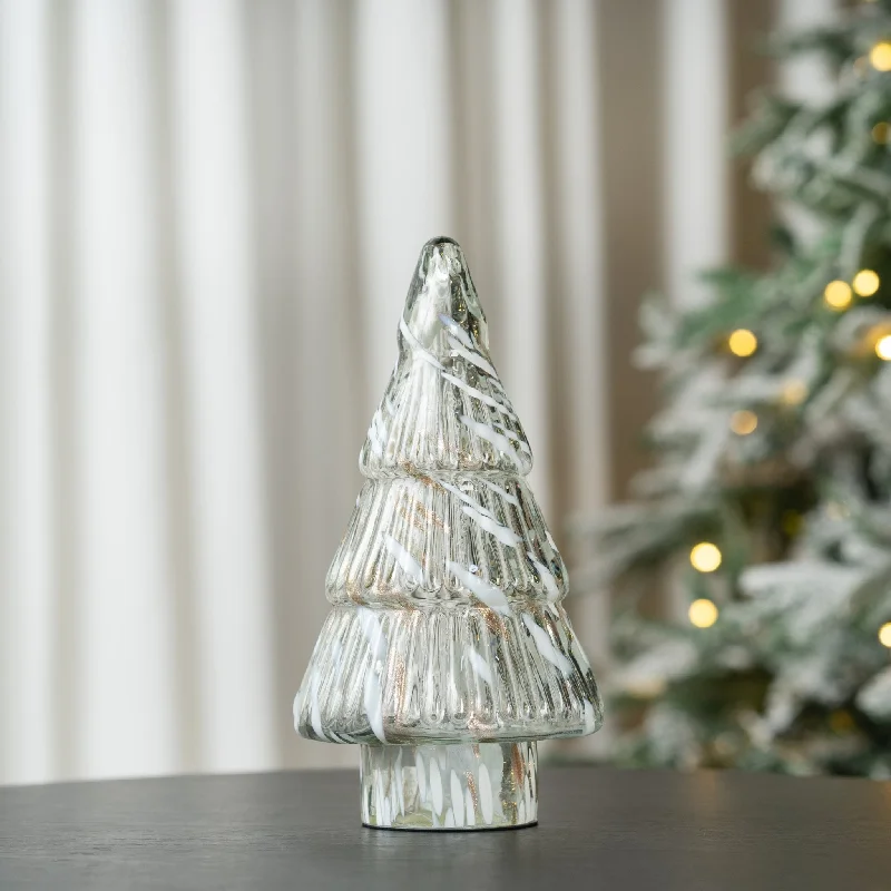 Tiger Patterned Glass Christmas Tree Tabletop