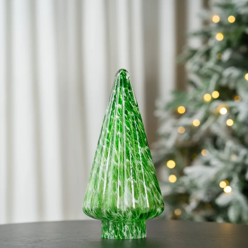 Bright Green Glass Christmas Tree Tabletop