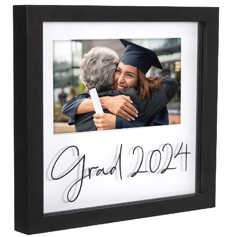 Grad 2024 Shadow Box Frame Holds 4" x 6" Photo