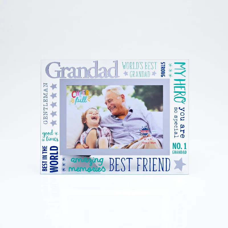 Grandad Photo Frame Freestanding Cheerfull Glass 6" X 4" Photo Frame