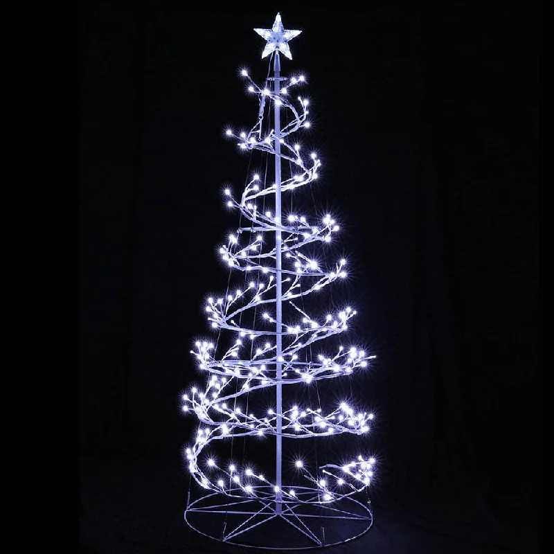 6ft 1.8m 320 LED Christmas Tree Xmas Cold White Lights Optic Fibre